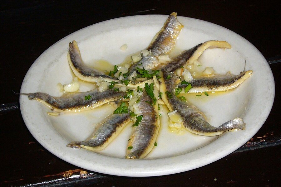 Boquerones en vinagre, anchois marinés