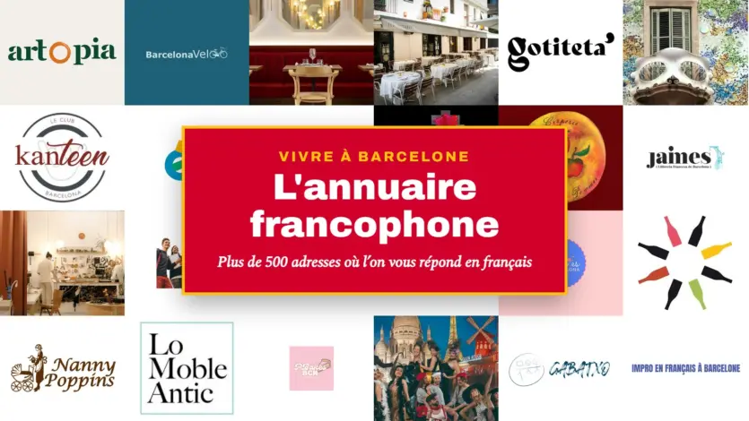 Mosaïque de logos et de lieux de l’annuaire francophone de Barcelone
